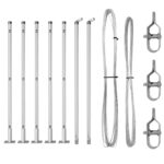 vidaXL Stĺpy plotu s základnými doskami 7 ks Ø32mm 90cm Galvanizovaná oceľ – Obrázok 2