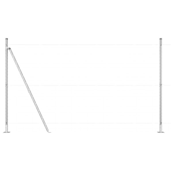 42004326_2.jpg vidaXL Stĺpy plotu s podstavcami 7 ks Ø32mm 83,5cm Pozinkovaná oceľ – Obrázok 2