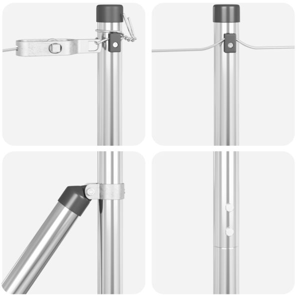 42004326_5.jpg vidaXL Stĺpy plotu s podstavcami 7 ks Ø32mm 83,5cm Pozinkovaná oceľ – Obrázok 5