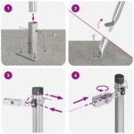 vidaXL Stĺpy plotu s podstavcami 7 ks Ø32mm 83,5cm Pozinkovaná oceľ – Obrázok 8