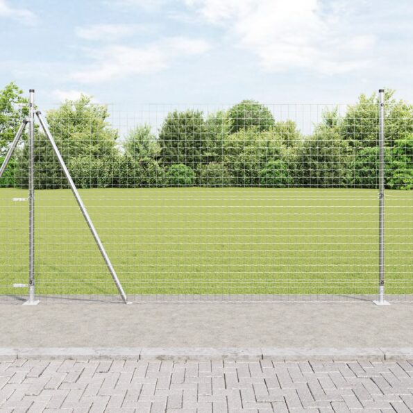 42004328_1.jpg vidaXL Pľúca brán s podkladovými doskami 7 ks Ø32 mm 88,5 cm Galvanizovaná oceľ – Obrázok 1