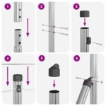 vidaXL Pľúca brán s podkladovými doskami 7 ks Ø32 mm 88,5 cm Galvanizovaná oceľ – Obrázok 7