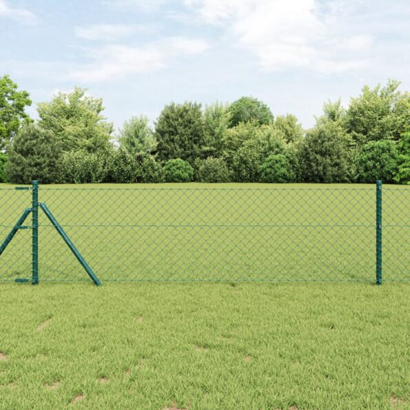 42004764_1.jpg vidaXL Reťazový plot Zelený 0.8x10 m Oceľ – Obrázok 1