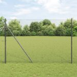 vidaXL šedý plot z reťazového pletiva 1.6x10 m