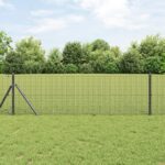 vidaXL Sivá zváraná drôtová ohrada 0.8x50 m oceľ