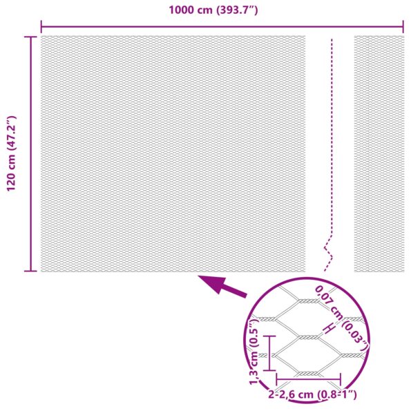 vidaXL Hexagonálny plot Zelený 1.2x10 m Oceľ – Obrázok 8