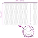 vidaXL Hexagónový plot zelený 1.4x10 m oceľ – Obrázok 8