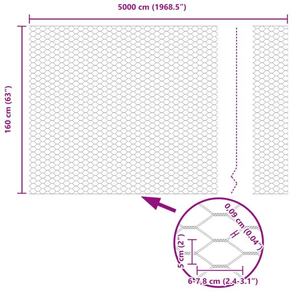 vidaXL Hexagonálny plot Zelená 1,6 x 50 m PVC – Obrázok 8