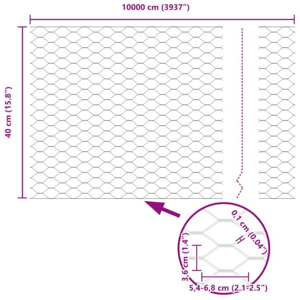 vidaXL Hexagonálny plot Zelená 0,4 x 100 m PVC – Obrázok 8