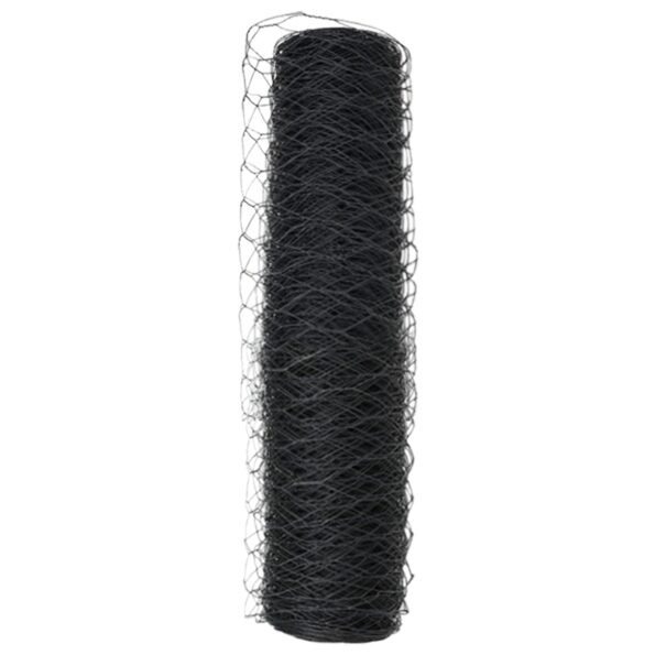 42005532_5.jpg vidaXL Hexagónové oplotenie sivé 0.8x25 m oceľ – Obrázok 5