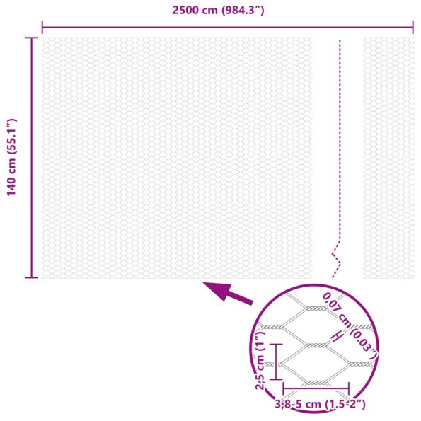 vidaXL Hexagonové oplotenie Sivé 1.4x25 m Oceľ – Obrázok 8