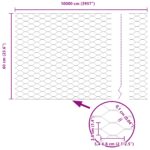 vidaXL Hexagonálne oplotenie Sivé 0.6x100 m Oceľ – Obrázok 8