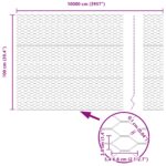 vidaXL Hexagónové oplotenie Sivé 1x100 m Oceľ – Obrázok 8