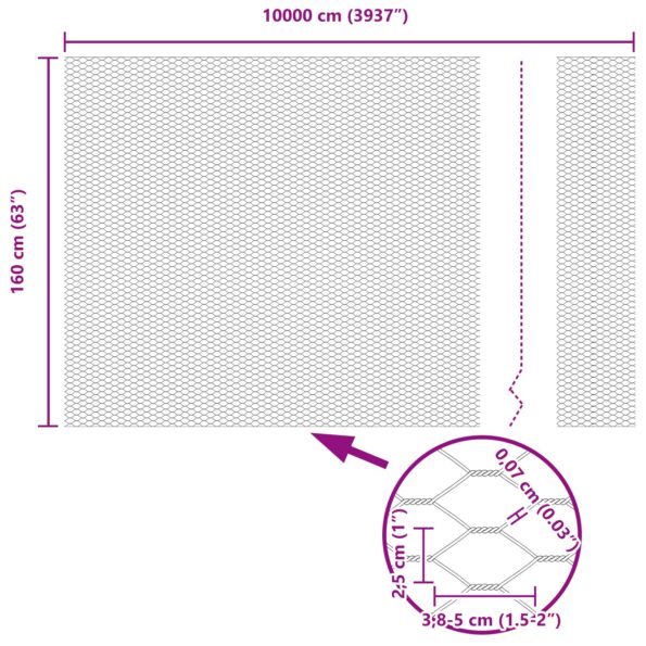 42005622_8.jpg vidaXL Hexagonálna ohrada sivá 1.6x100 m oceľ – Obrázok 8