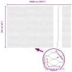 vidaXL Hexagonálne oplotenie Sivé 1,6x100 m Oceľ – Obrázok 8