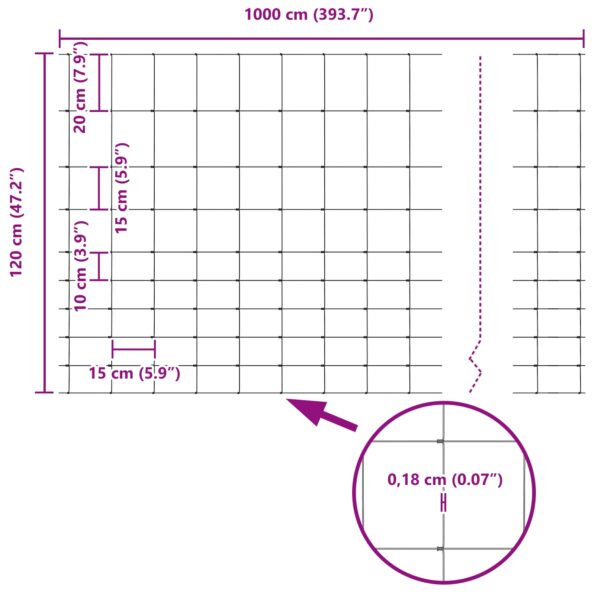 vidaXL Divoký plot Horúce zinkovanie 1000 x 120 x 0,18 cm Železo – Obrázok 8