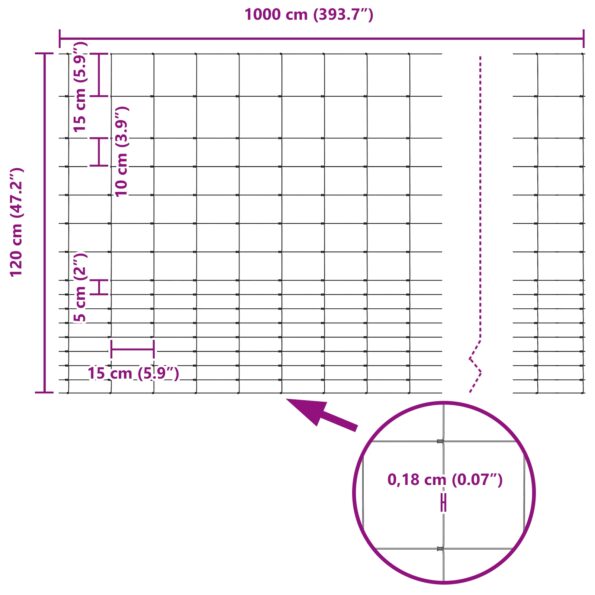 42005785_8.jpg vidaXL Poľný plot 1.2x10 m pozinkovaná oceľ – Obrázok 8