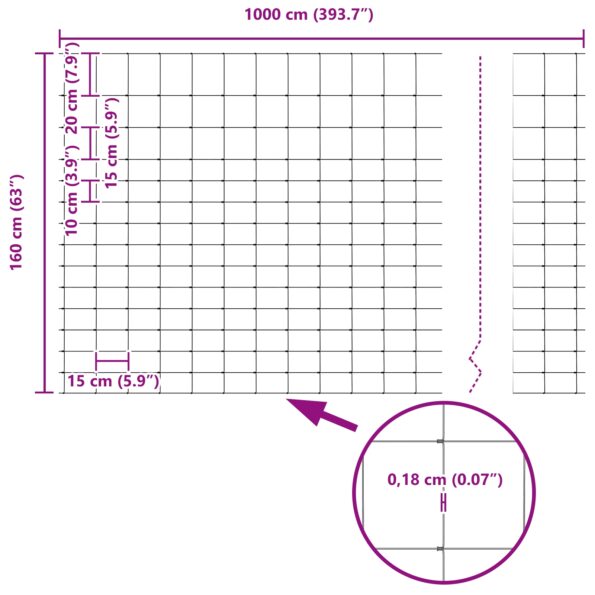 vidaXL polia pre ohrady 1.6x10 m pozinkovaná oceľ – Obrázok 8