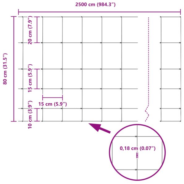 vidaXL Poľný plot 0.8x25 m Pozinkovaná oceľ – Obrázok 8