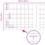 vidaXL Poľný plot 1x25 m Pozinkovaná oceľ – Obrázok 8