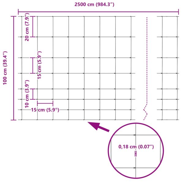 42005805_8.jpg vidaXL Poľný plot 1x25 m Pozinkovaná oceľ – Obrázok 8