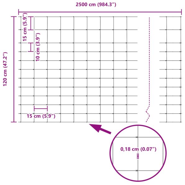 42005811_8.jpg vidaXL Poľná oplocenka 1.2x25 m Pozinkovaná oceľ – Obrázok 8