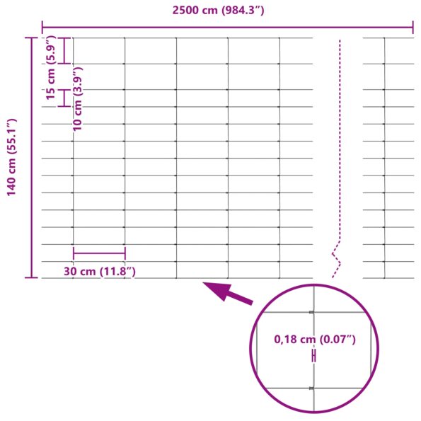 vidaXL Poľný plot 1.4x25 m Zinkovaná oceľ – Obrázok 8