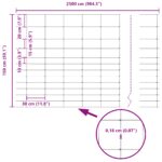vidaXL Poľný plot 1.5x25 m pozinkovaná oceľ – Obrázok 8