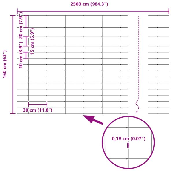 vidaXL Polný plot 1.6x25 m Galvanizovaná oceľ – Obrázok 8
