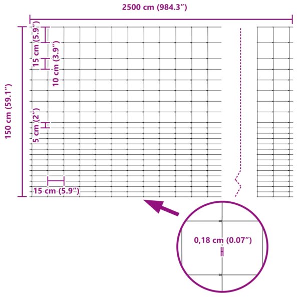 vidaXL Poľný plot 1.6x25 m Pozinkovaná oceľ – Obrázok 8