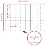 vidaXL Poľný plot 0.8x50 m Pozinkovaná oceľ – Obrázok 8