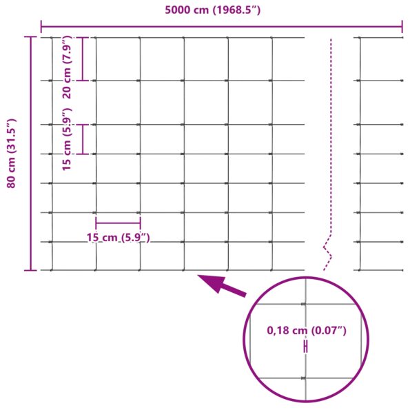 42005831_8.jpg vidaXL Poľný plot 0.8x50 m Pozinkovaná oceľ – Obrázok 8