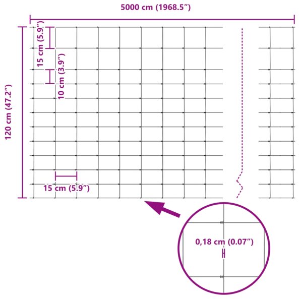 vidaXL Poľné oplotenie 1.2x50 m Pozinkovaná oceľ – Obrázok 8