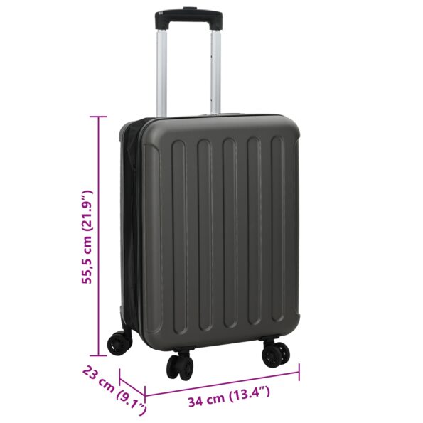 vidaXL Sklápacia cestovná taška s tvrdou schránkou 20'' tmavošedá 34x23x55.5 cm ABS – Obrázok 12