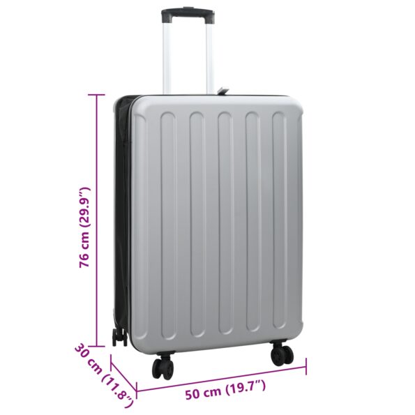 vidaXL skladací kufor tvrdá škrupina 28'' strieborný 50x30x76 cm ABS – Obrázok 12