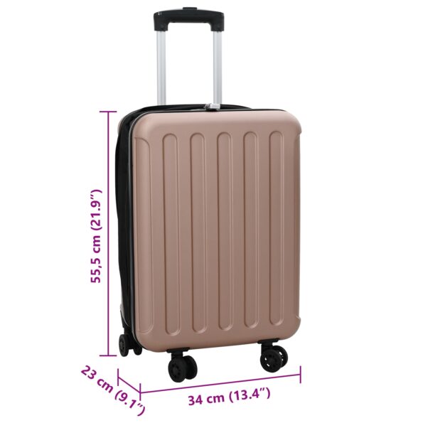 vidaXL Skladací kufor s tvrdou škrupinou 20'' Ružové zlato 34x23x55.5 cm ABS – Obrázok 12