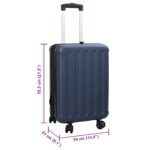 vidaXL Skladací kufor Hard Shell 20'' Tmavomodrý 34x23x55.5 cm ABS – Obrázok 12