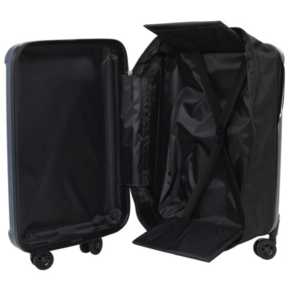 42006242_3.jpg vidaXL Skladací kufor Hard Shell 20'' Tmavomodrý 34x23x55.5 cm ABS – Obrázok 3