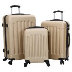 vidaXL Súprava kufrov 3 ks tvrdý kufor šampanské 20'' 24'' 28'' ABS