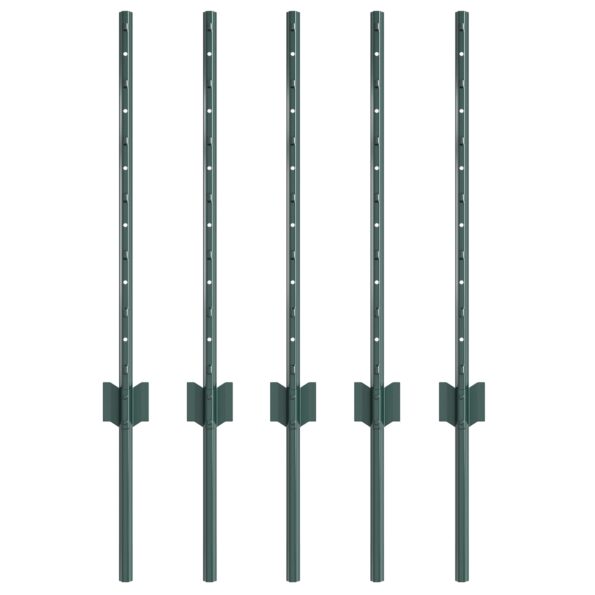 42006260_2.jpg vidaXL plotové stĺpy 5 ks U-kanál Zelené 60 cm Oceľ – Obrázok 2