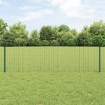 vidaXL plotové stĺpiky 11 ks U-tvarové Zelené 60 cm Oceľ