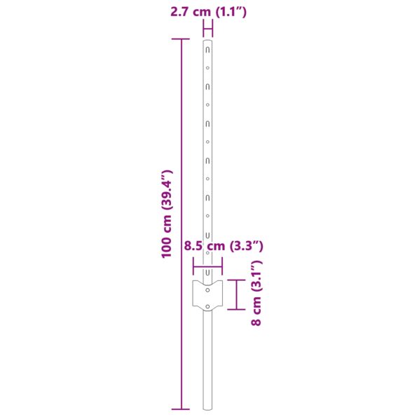 42006261_6.jpg vidaXL plotové stĺpiky 11 ks U-tvarové Zelené 60 cm Oceľ – Obrázok 6