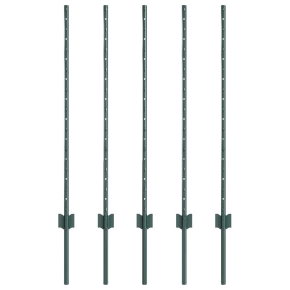 vidaXL Oplôtky 5 ks U-Channel Zelených 100 cm Oceľ – Obrázok 2