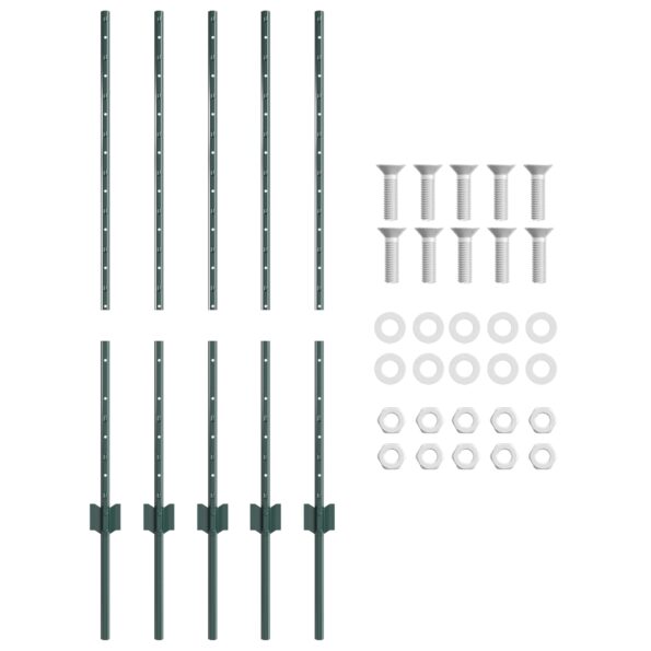vidaXL Oplôtky 5 ks U-Channel Zelených 100 cm Oceľ – Obrázok 4