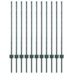 vidaXL Plotové stĺpy 11 ks U-kanál zelený 100 cm oceľový – Obrázok 2