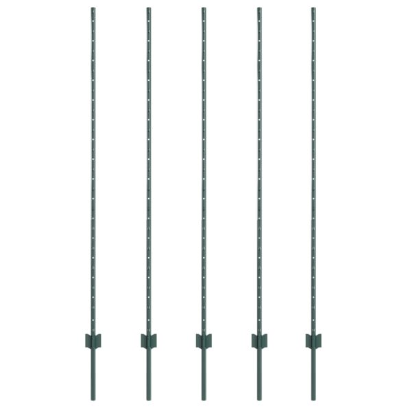 42006270_2.jpg vidaXL Plotové stĺpiky 5 ks U-Channel Zelené 150 cm Oceľ – Obrázok 2