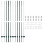 vidaXL Stĺpiky pre plot 11 ks U-Channel Zelené 150 cm Oceľ – Obrázok 4
