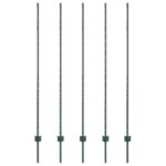 vidaXL Plotové stĺpiky 5 ks U-kanál Zelený 160 cm Oceľ – Obrázok 2