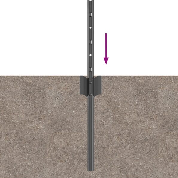 vidaXL Oplotové stĺpy 5 ks U-kanál Sivá 40 cm Oceľ – Obrázok 5