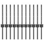 vidaXL stĺpiky plotu 11 ks U-kompozícia Sivá 40 cm Oceľ – Obrázok 2